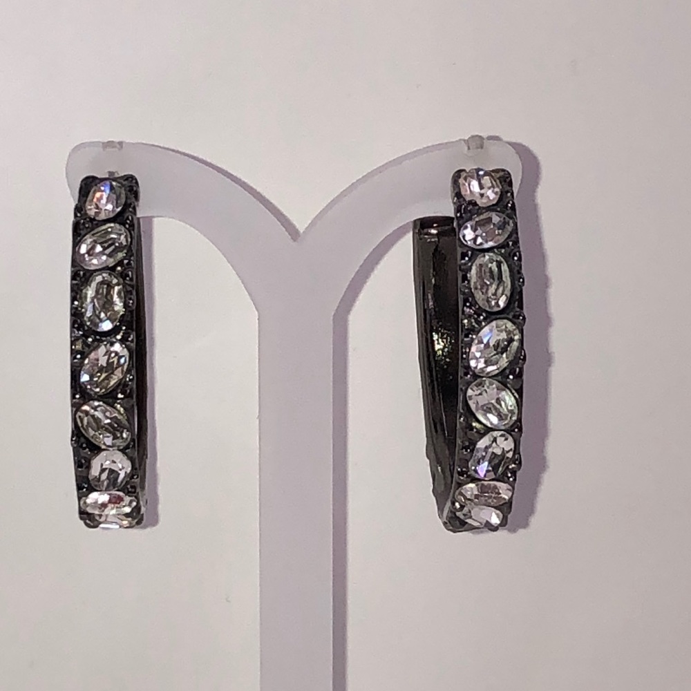 Kenneth Jay Lane crystal hoop earrings